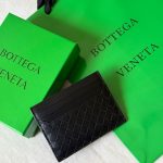 Bottega Veneta Black Intrecciato Piccolo Card Case