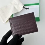 Bottega Veneta Dark Barolo Intrecciato Piccolo Card Case
