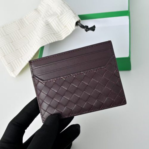 Bottega Veneta Dark Barolo Intrecciato Piccolo Card Case