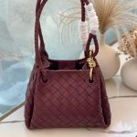 Bottega Veneta Small Parachute Burgundy Intrecciato Leather Shoulder Bag