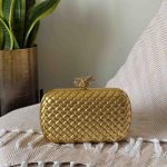 Bottega Veneta Knot Clutch Gold