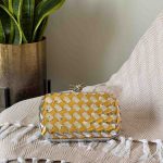Bottega Veneta Knot Clutch Silver Gold
