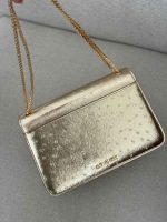 Bvlgari Serpenti Forever​ Gold Metallic Ostrich Leather Small Bag