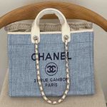 Chanel Deauville Tote Medium Light Blue Denim Canvas