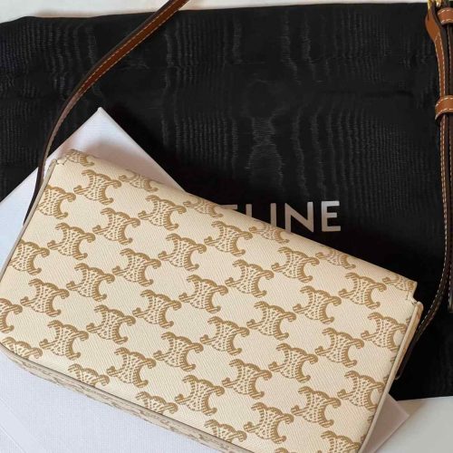 Celine Shoulder Bag Claude Triomphe White