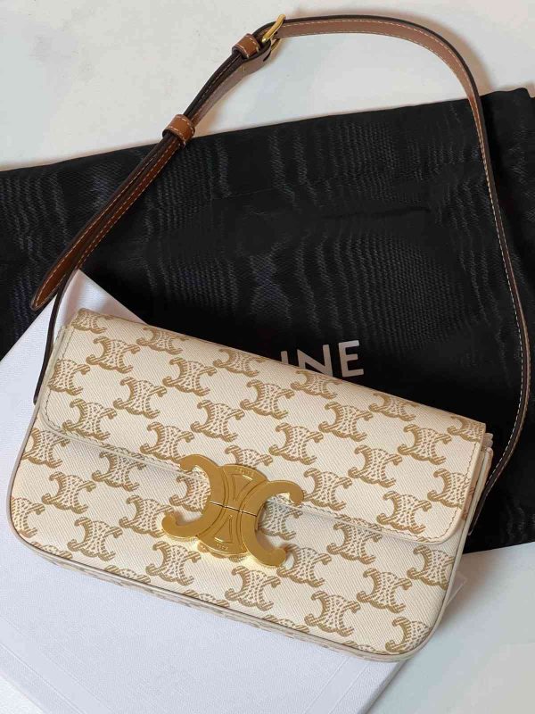 Celine Shoulder Bag Claude Triomphe White