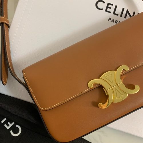 Celine Shoulder Bag Claude Triomphe Natural Tan