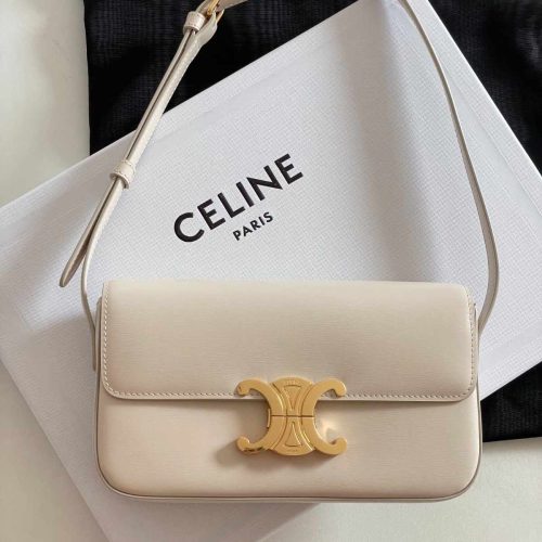 Celine Shoulder Bag Claude Triomphe Off White