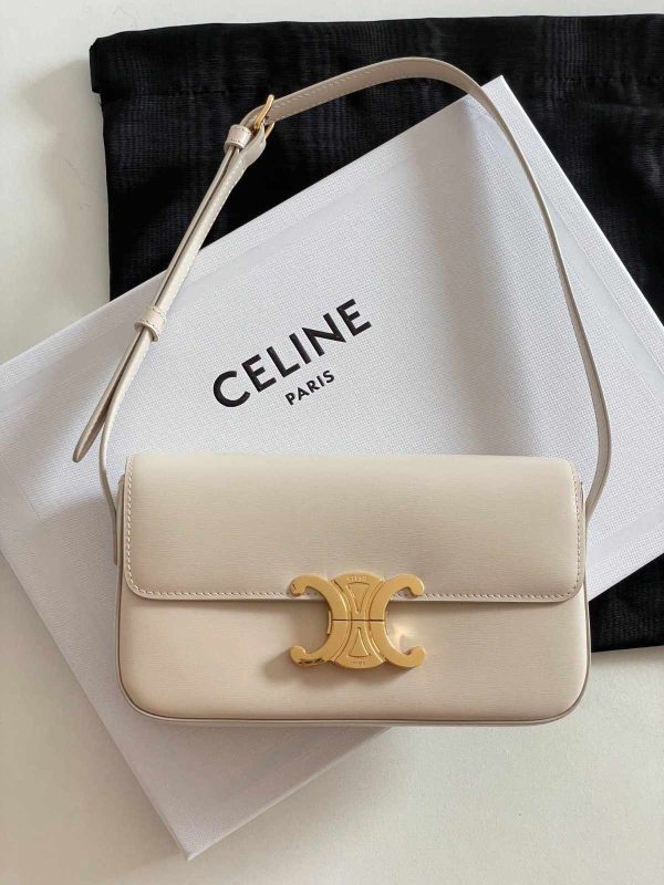 Celine Shoulder Bag Claude Triomphe Off White