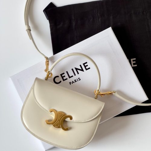 Celine Mini Besace Clea Bag White