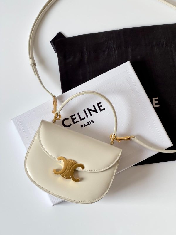 Celine Mini Besace Clea Bag White