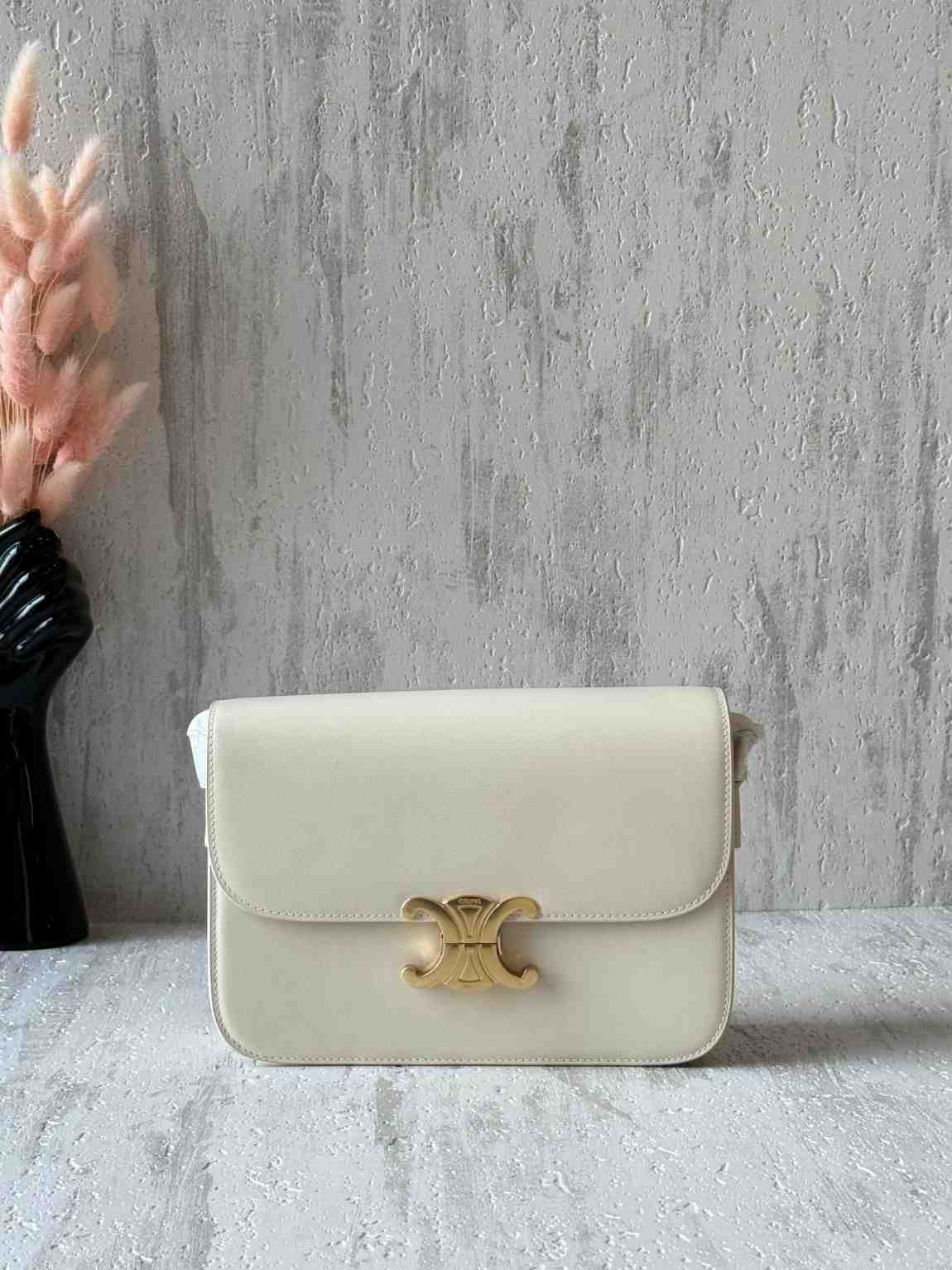 Celine Triomphe Classique Cream Shiny Calfskin Celine Triomphe Classique Cream Shiny Calfskin