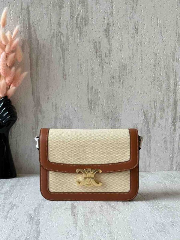 Celine Triomphe Classique Natural & Tan Calfskin