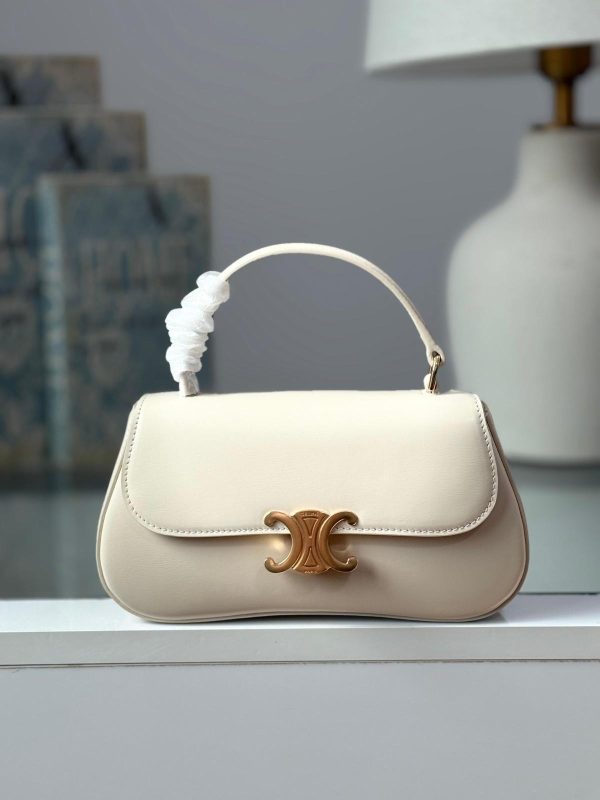 Celine Handbag Teen Lola White Calfskin