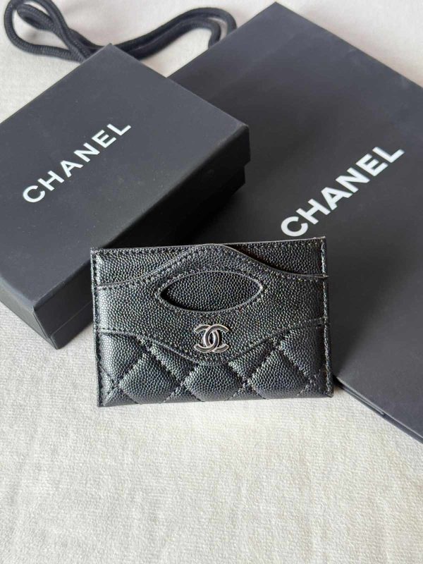 Chanel 31 Card Holder Black Caviar Leather SHW