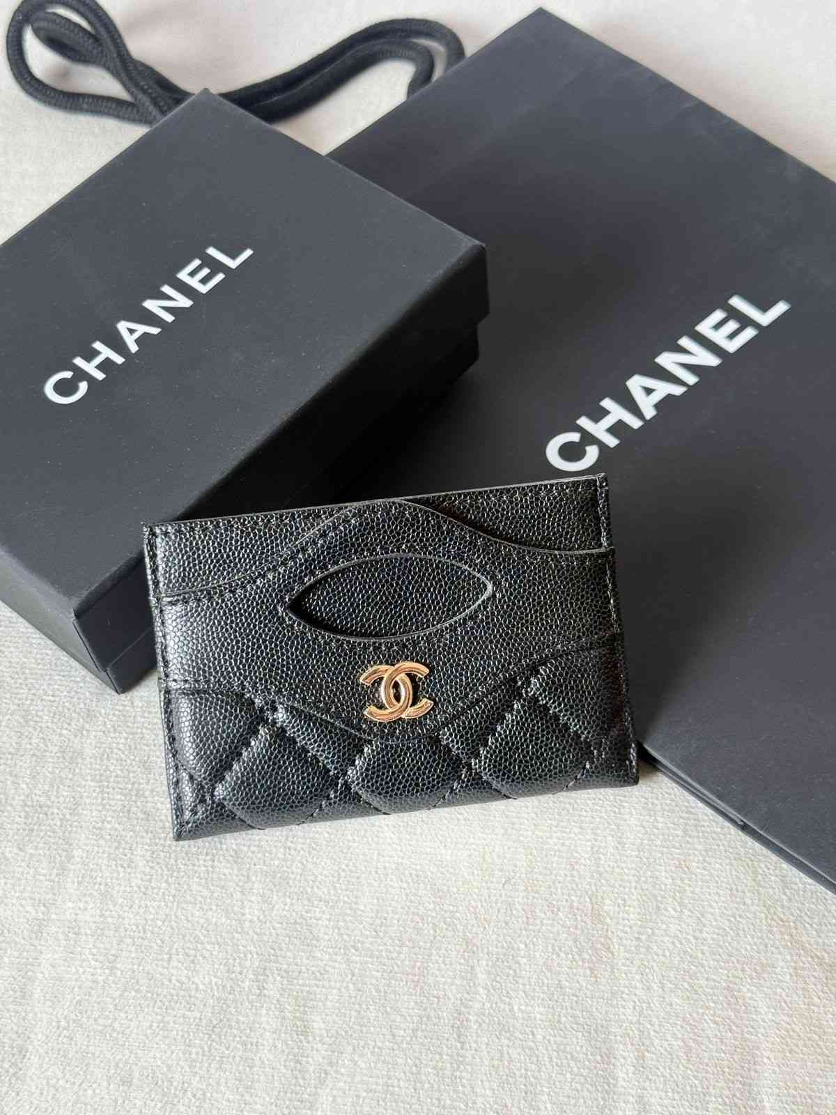 Chanel 31 Card Holder Black Caviar Leather Chanel 31 Card Holder Black Caviar Leather - Image 1