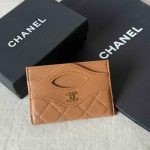 Chanel 31 Card Holder Brown Caviar Leather