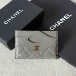 Chanel 31 Card Holder Grey Caviar Leather