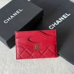 Chanel 31 Card Holder Red Lambskin Leather GHW