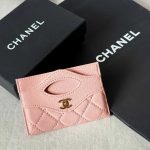 Chanel 31 Card Holder Rose Clair Caviar Leather