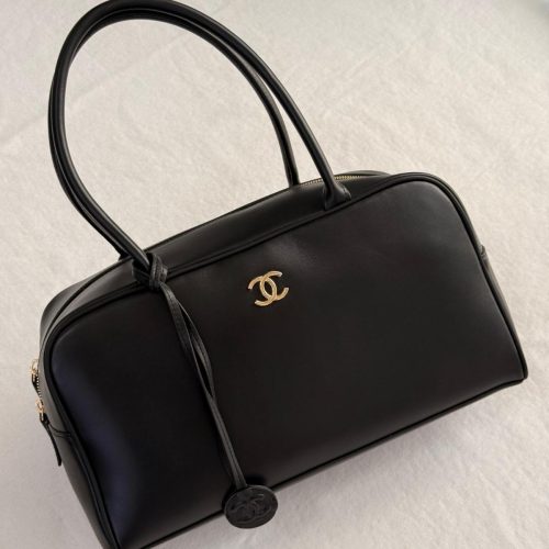 Chanel Black Calfskin Large Perfect Bowling Bag