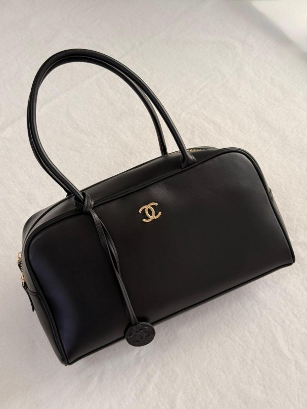 Chanel Black Calfskin Large Perfect Bowling Bag