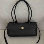 Chanel Black Urban Essential East West Shopping Tote Caviar Leather