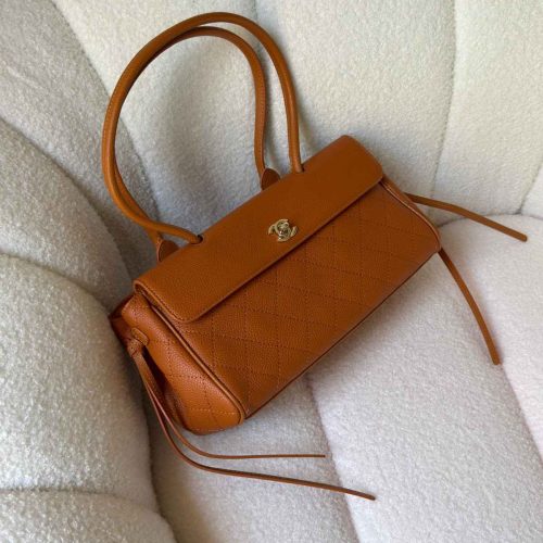 Chanel Caramel Urban Essential East West Shopping Tote Caviar Leather