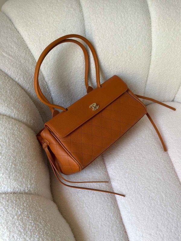 Chanel Caramel Urban Essential East West Shopping Tote Caviar Leather