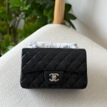 Chanel Black Caviar Mini Flap Bag SHW