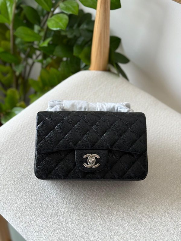 Chanel Black Caviar Mini Flap Bag SHW
