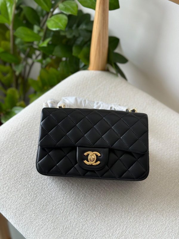 Chanel Black Lambskin Mini Flap Bag GHW