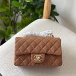 Chanel Dark Beige Caviar Mini Flap Bag