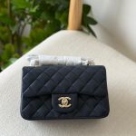 Chanel Dark Blue Caviar Mini Flap Bag