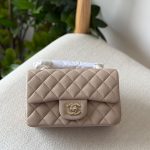Chanel Light Beige Caviar Mini Flap Bag GHW