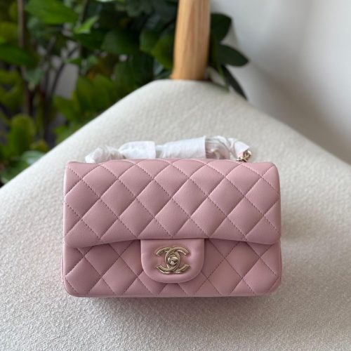 Chanel Classic Mini Flap Bag 20CM Light Pink Lambskin Leather