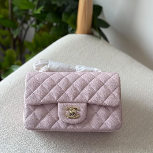 Chanel Soft Baby Pink Caviar Leather Mini Flap Bag