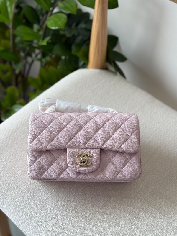 Chanel Soft Baby Pink Caviar Leather Mini Flap Bag