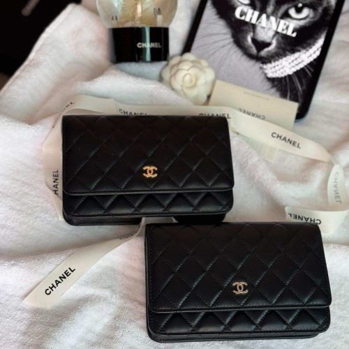 Chanel Classic Wallet On Chain Black Lambskin Leather