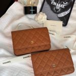 Chanel Classic Wallet On Chain Caramel Caviar Leather