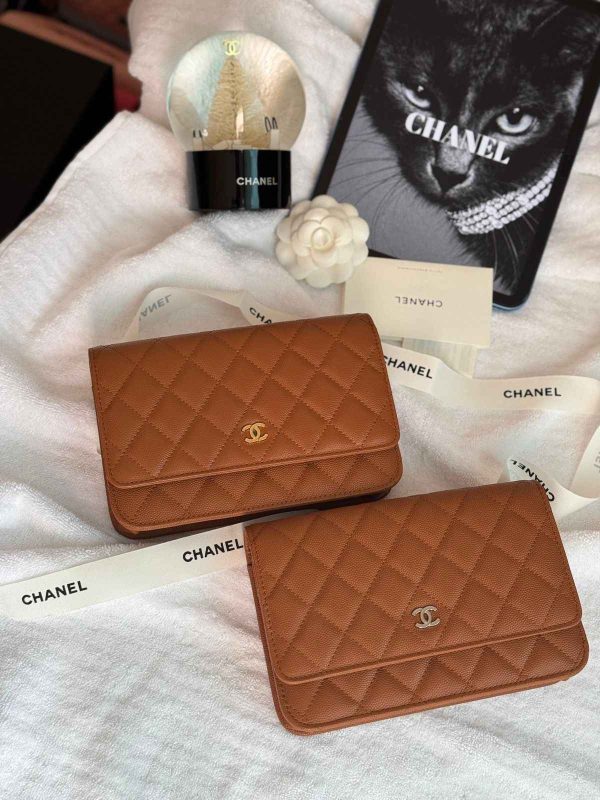 Chanel Classic Wallet On Chain Caramel Caviar Leather
