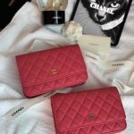 Chanel Classic Wallet On Chain Dark Pink Caviar Leather