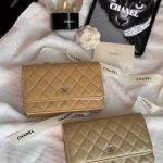 Chanel Classic Wallet On Chain Gold Caviar Leather
