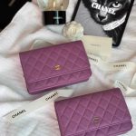 Chanel Classic Wallet On Chain Purple Caviar Leather