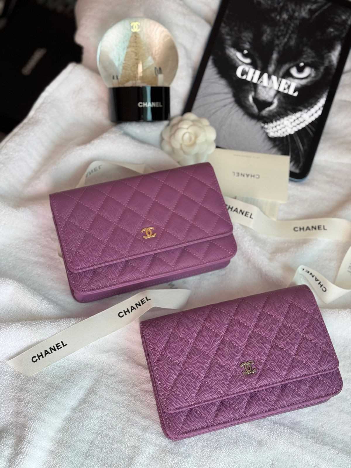 Chanel Classic Wallet On Chain Purple Caviar Leather Chanel Classic Wallet On Chain Purple Caviar Leather - Image 1
