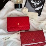 Chanel Classic Wallet On Chain Red Caviar Leather