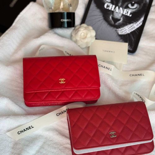 Chanel Classic Wallet On Chain Red Caviar Leather