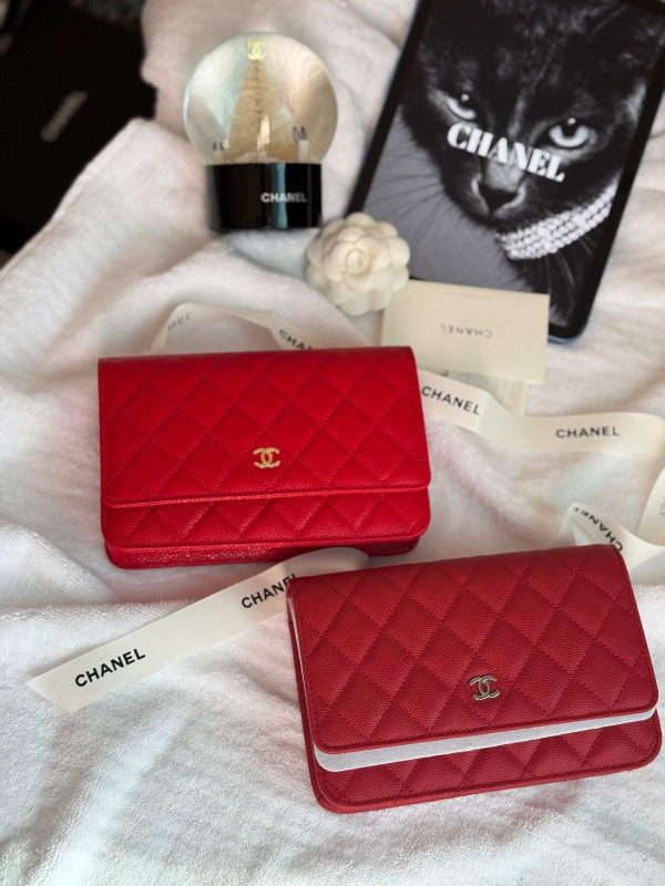 Chanel Classic Wallet On Chain Red Caviar Leather