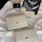 Chanel Classic Wallet On Chain White