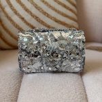 Chanel Metallic Silver Sequins Classic Mini Flap Bag